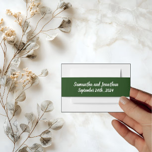 Elegant Gold Script-Lijst op groen Uitnodigingen Wikkel