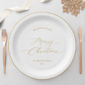 Elegant Gold Script “Merry Christmas” Papieren Bordje