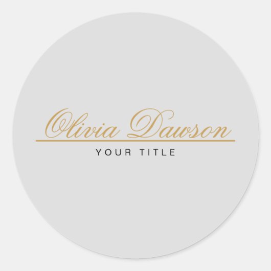 Elegant Gold Script Minimalist Ronde Sticker (Voorkant)
