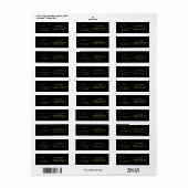 Elegant Gold Script Monogram Return Address Etiket (Full Sheet)