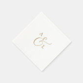 Elegant Gold Script Monogram Weddenschap Napkins Servet (Hoek)