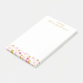 Elegant Gold Script Naam | Waterverf Hearts Post-it® Notes (Schuin)