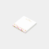 Elegant Gold Script Naam | Waterverf Hearts Post-it® Notes (Schuin)