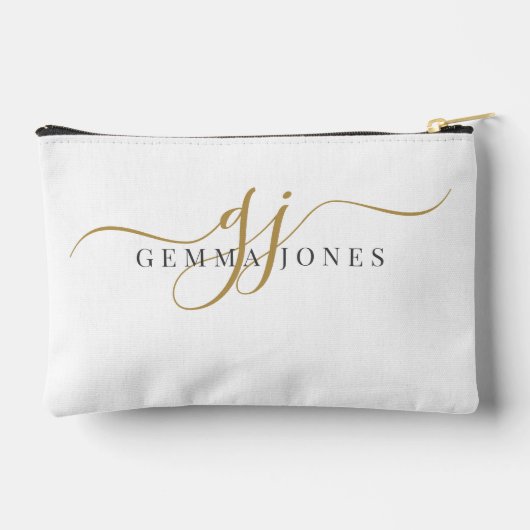 Elegant Gold Script Name Monogram Etui (Achterkant)