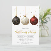 Elégant Gold Script Noël fêté Invitation (Debout devant)