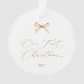 Elegant Gold Script “Our First Christmas”  (devant)