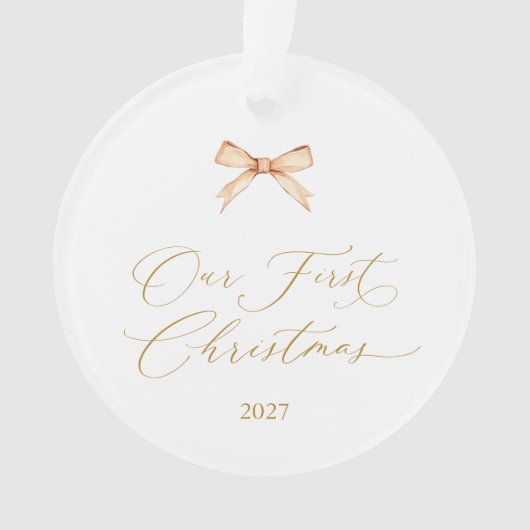 Elegant Gold Script “Our First Christmas” (devant)