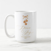 Elegant Gold Script “Peace & Joy” Christmas Koffiemok (Links)