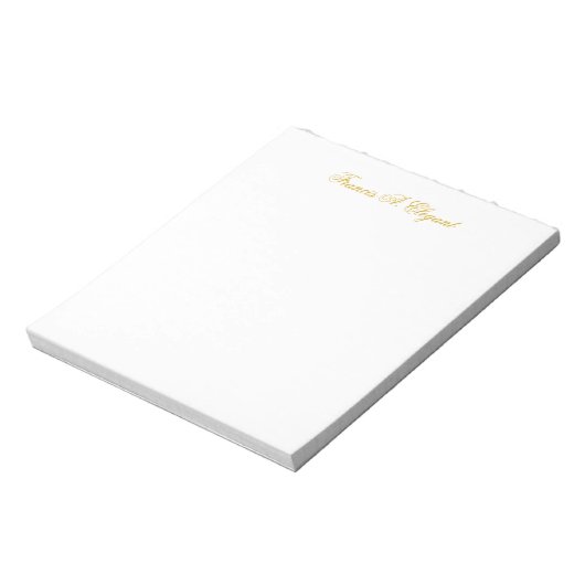Elegant Gold Script Personalized Note Pad Notitieblok (Gedraaid)