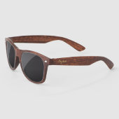 Elegant Gold Script Personalized Tortoise Shell Zonnebrillen (Links)