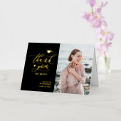 Elegant Gold Script Photo Afstuderen Hartelijk dan Folie Wenskaart (Orchidee)