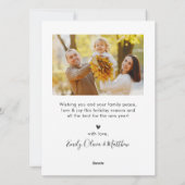 Elegant Gold Script Photo Collage Kerstmis Feestdagenkaart (Achterkant)