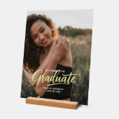 Elegant Gold Script Photo Graduation (Angle)