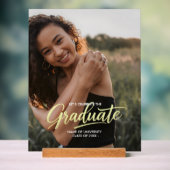 Elegant Gold Script Photo Graduation (Neutre)