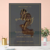 Elegant Gold Script Photo Mariage Bienvenue (Mariage)