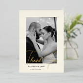 Elegant Gold Script Photo Weddenschap Hartelijk da Folie Feestdagenkaart (Staand Voorkant)
