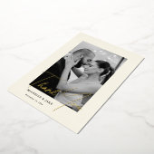 Elegant Gold Script Photo Weddenschap Hartelijk da Folie Feestdagenkaart (Gedraaid)
