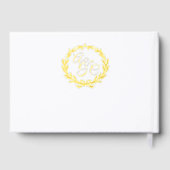 Elegant Gold Script Photo Wedding Guestbook (Verso)