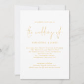 Elegant Gold Script QR Code Weddenschap Kaart (Voorkant)