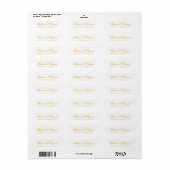 Elegant Gold Script Return Address Label (Full Sheet)