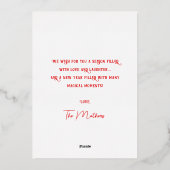 Elegant Gold Script Rood Lijst Foto Folie Feestdagenkaart (Achterkant)