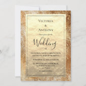 Elegant Gold Script  Rustic Wedding Invitat Kaart (Voorkant)