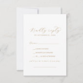 Elegant Gold Script Song Request RSVP Card (Voorkant)