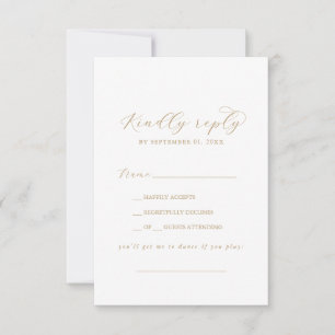 Elegant Gold Script Song Request RSVP Card Kaartje