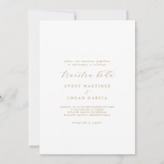 Elegant Gold Script Spain Nuestra Boda Kaart