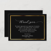 Elegant Gold Script Sympathie Hartelijk dank Bedankkaart (Voorkant / Achterkant)