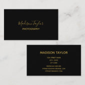 Elegant Gold Script Visitekaartje (Voorkant / Achterkant)