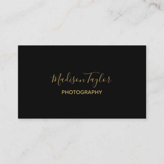 Elegant Gold Script Visitekaartje (Voorkant)