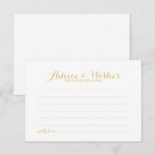 Elegant Gold Script Wedding Advice en Wishes Kaart (Voorkant / Achterkant)