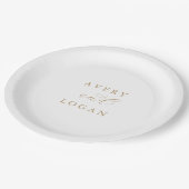 Elegant Gold Script Wedding Cake Paper Bord (Gekanteld)