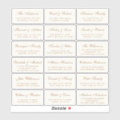 Elegant Gold Script Wedding Guest Adresetiketten Sticker (Vel)