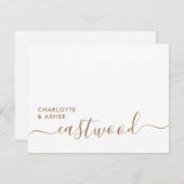 Elegant Gold Script Wedding Monogram Note Card Notitiekaartje (Voorkant / Achterkant)