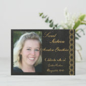 Elegant Gold Scroll Photo All Occasion Invitation Kaart (Staand voorkant)