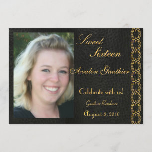 Elegant Gold Scroll Photo All Occasion Invitation Kaart