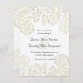 Elegant Gold Scroll Wedding Save the Date Card (Voorkant / Achterkant)