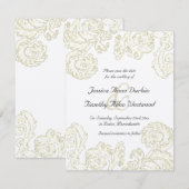 Élégant Gold Scrolls Mariage Enregistrer la carte (Devant / Derrière)