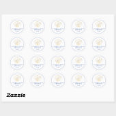 Elegant Gold Seashell Beach Blue White Weddenschap Ronde Sticker (Vel)