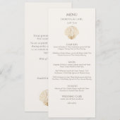Elegant Gold Seashell Creamy Double Side Wedding  Menu (Voorkant / Achterkant)