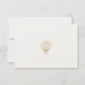Elegant Gold Seashell Creamy Wedding RSVP (Achterkant)