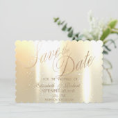 Elegant Gold Shiny Save the Date (Staand voorkant)