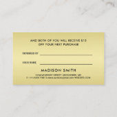 Elegant Gold Signature Monogram on Black Aanbevelingskaartje (Achterkant)