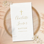 Elegant Gold Signature Script Baptism Christening Servet