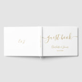 Elegant Gold Signature Script Wedding Gastenboek (Volledig)