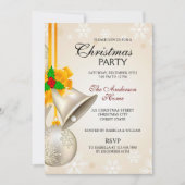 Elegant Gold Silver Bells Kerstmis Kaart (Voorkant)