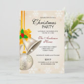 Elegant Gold Silver Bells Kerstmis Kaart (Staand voorkant)