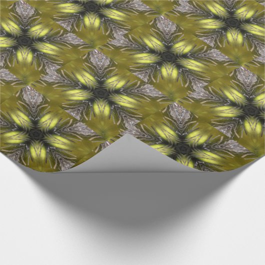 Elegant Gold Silver Kaleidoscoop kerstster Cadeaupapier (Hoek)
